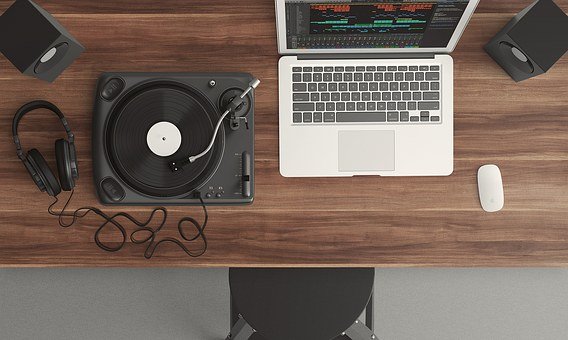 Turntable, Top View, Audio, Equipment