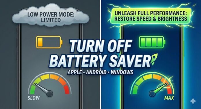 How to Turn Off Low Power Mode on Apple, Android, and Windows